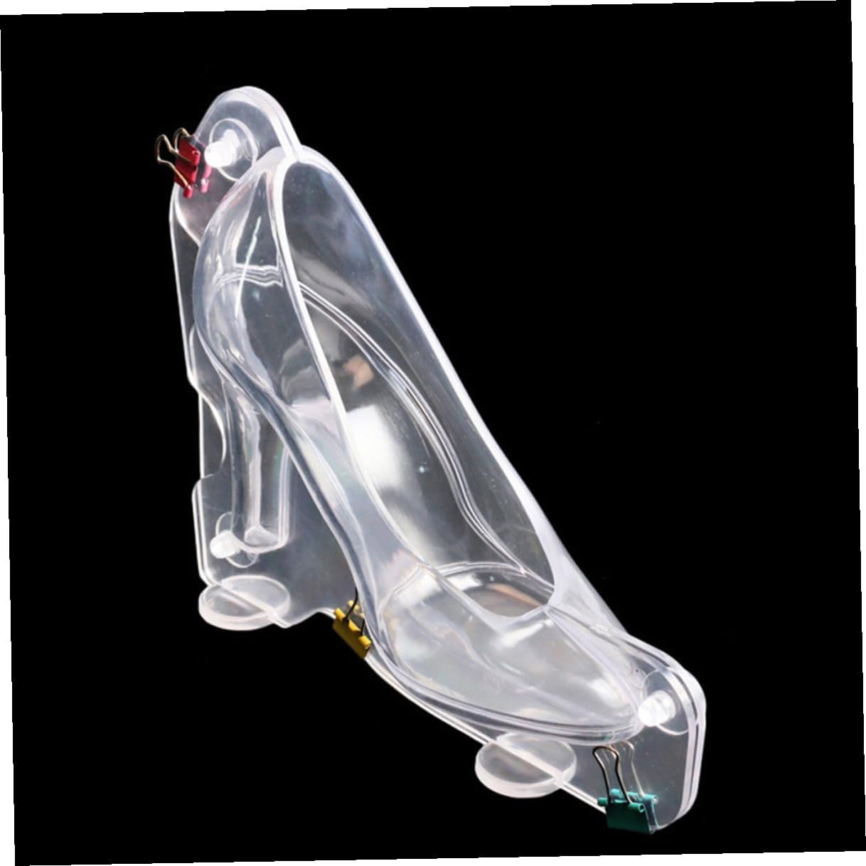 2pcs Clear High Heel Shoe Chocolate Mold Large Flexible Candy Baking Molds for Fondant Fudge DIY Candy Making Tear and