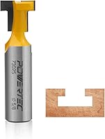 Vista 19 de Juego de broca de enrutador POWERTEC T Track y 10 juegos de pernos de tuerca T-Track de 1/4" hexagonal, broca de enrutador T Track con punta