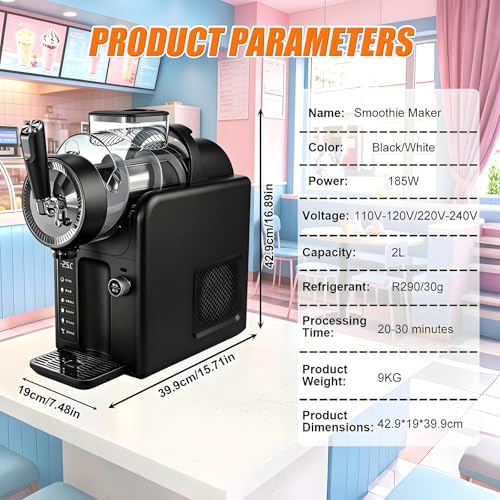 Produttore di bevande congelato, macchina slushy 75oz w / 5 modalità auto.Nessun ghiaccio necessario per i frangomi e i margarita.Elettrodomestico compatto, freddo rapido, facile pulizia, design amich