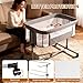 Cheermomo Bassinet Bedside Sleeper with Wheels, 5 Height Adjustable Baby Crib, 2-in-1 Baby Bedside Bassinet, Breathable Full Mesh & Mattress, Stable and Secure Bed for Newborn Infant (Basic Grey)