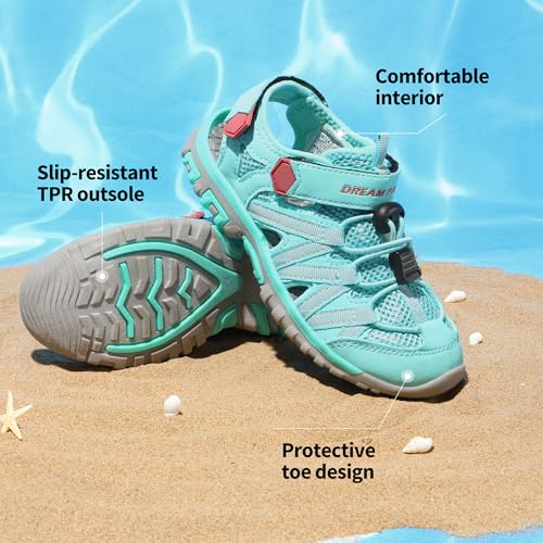 Image of DREAM PAIRS Boys Girls Closed-Toe Outdoor Summer Water Sport Sandals for Toddler /Little /Big Kid