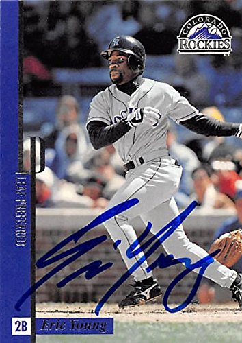 Sports Memorabilia Autograph Warehouse 343912 Eric Young Autographed Baseball Card - Colorado Rockies, FT 1996 Leaf Preferred No. 95