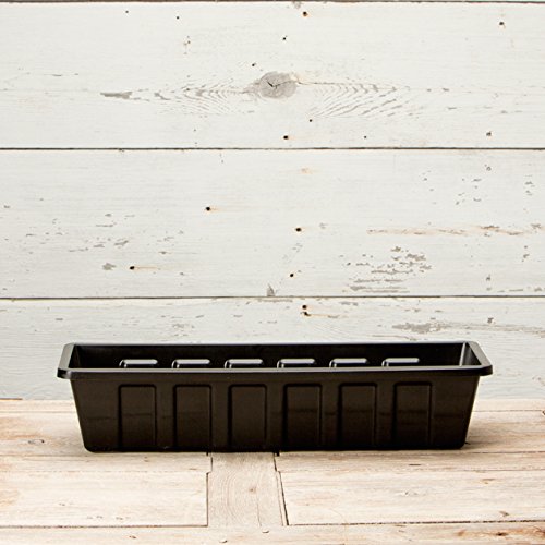 Novelty PolyPro Plastic Flower Box Planter, Black, 24Inch Stout Sheds