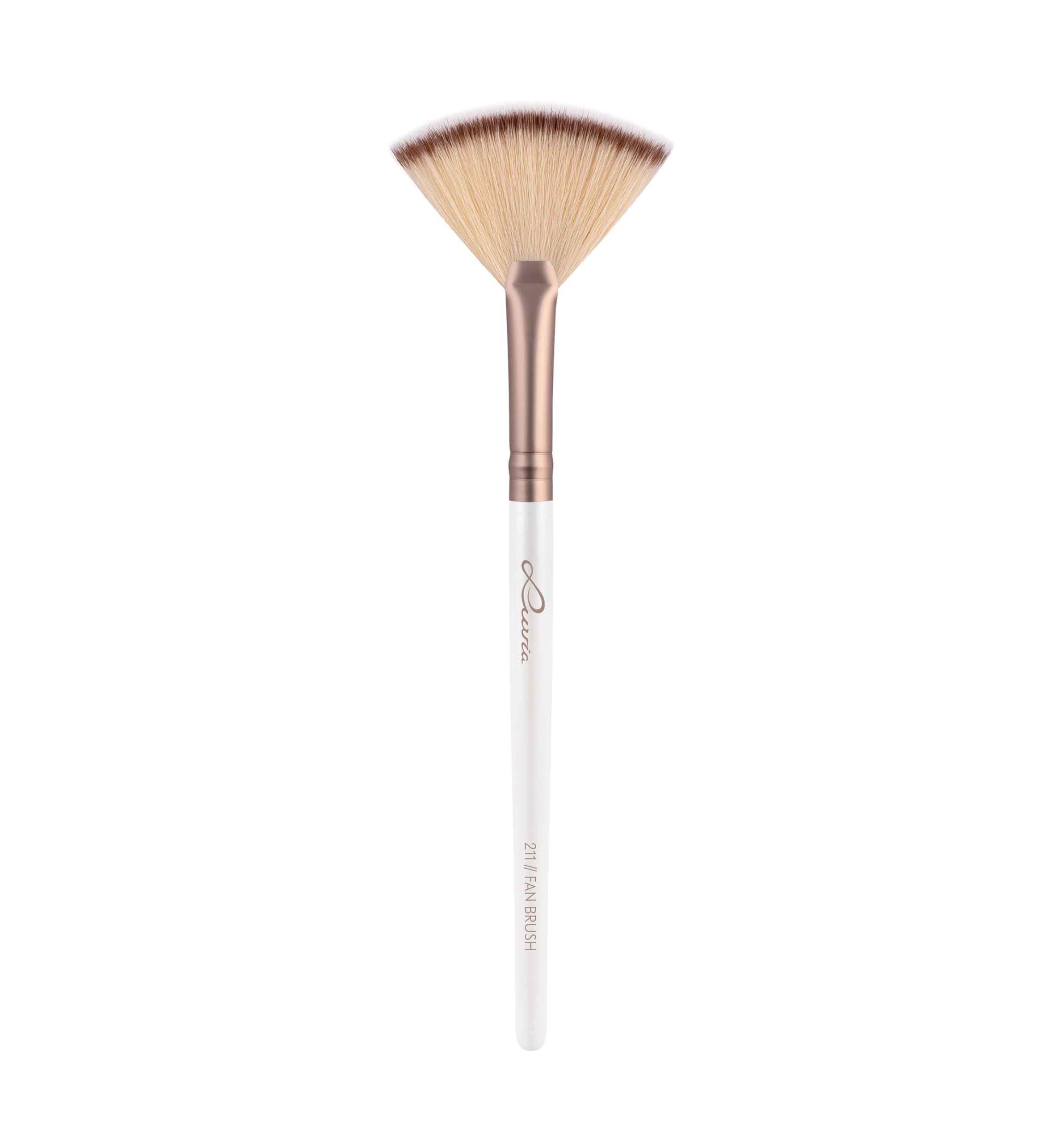 Luvia Professional Make-Up Brush, Highlighter Make-Up Brush, Fallout, Fan Brush, Vegan Cosmetic Brush, 211 // Fan Brush - Elegance - Image 2