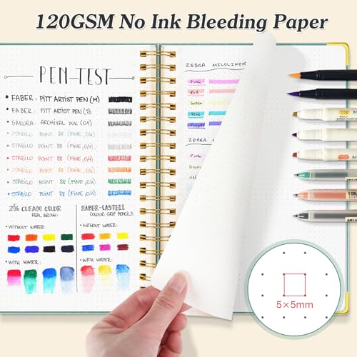 Carnet A4 à points en cuir avec papier premium 120g sans bavure - 4