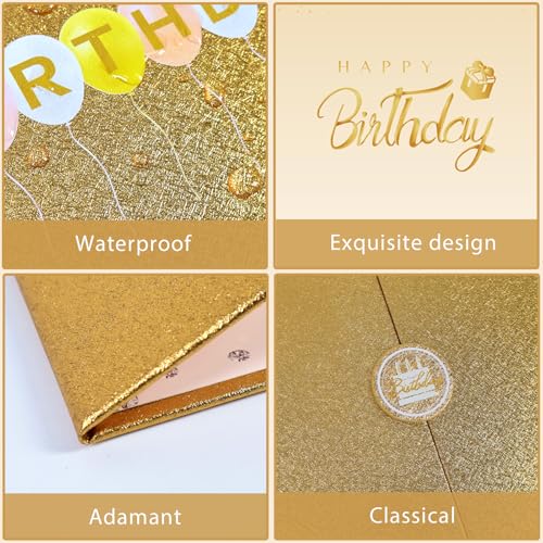 Image of Crenics Gold Birthday Decorations for Women Men, Creative Birthday Guest Signature Book Alternative 18 inch x 12 inch, Awesome Birthday Gifts for Girls or Boys