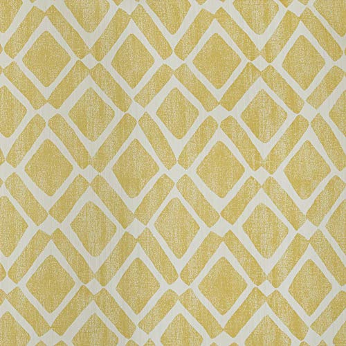 Madison Park Delray Printed Diamond-Rod Pocket Valance , Contemorary Valances For Windows , 50X18" , Yellow #TOP4