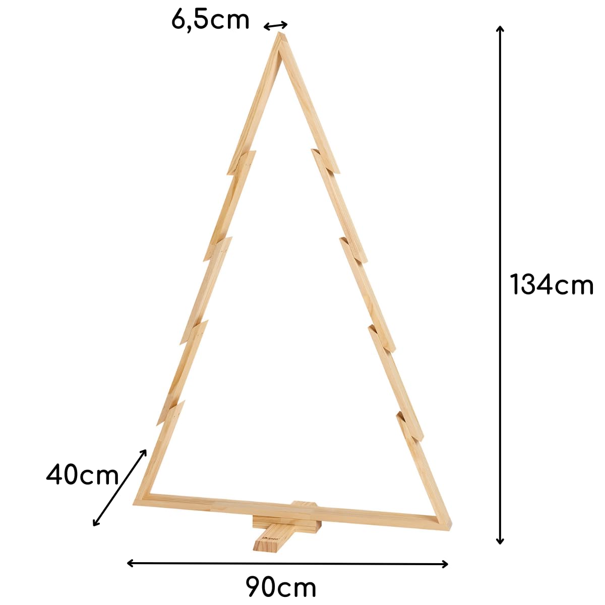 howa Deko Weihnachtsbaum XXL aus Holz mit Adventskalender 134cm hoch 8808 | XXL Deko Baum für Weihnachten mit Weihnachtskalender mit 24 Stoffsäckchen zum Befüllen und Holzzahlen, vielseitig dekorierbar