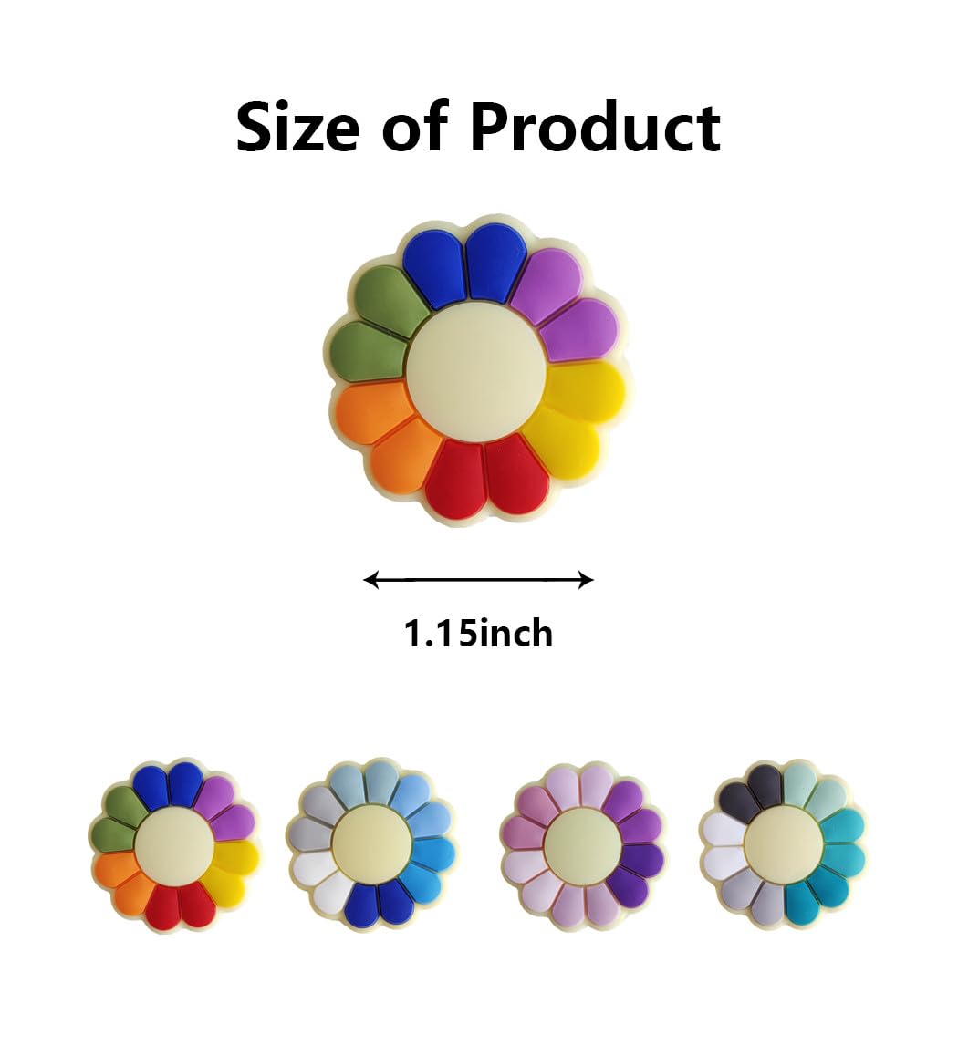 Toeloioh 4PCS 8PCS Knitting Needle Stoppers?Cartoon Letter Flower Spring Needle Point Protectors, Cute Knitting End Caps (Flower-Red-4)