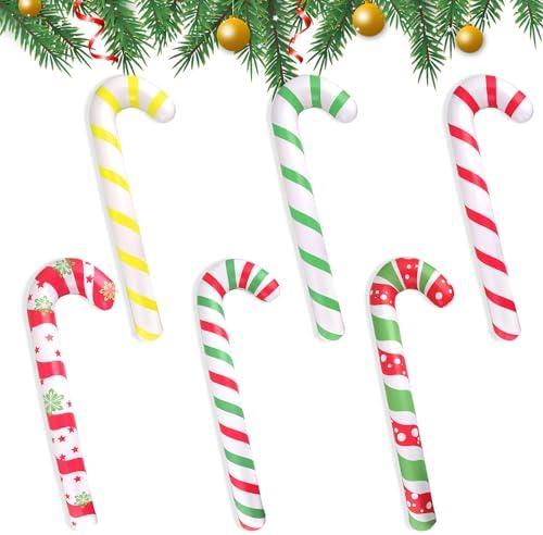 8ER SET JUMBO Aufblasbare Zuckerstangen - 90cm Weih Produktbild-Vorschau 6