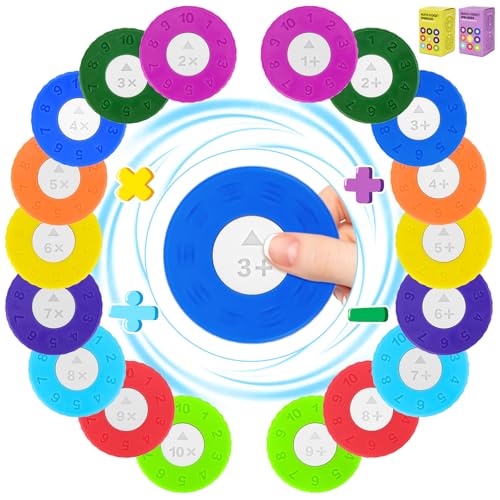 Meetory Math Fidget Spinners, Math Fact Fidget Spinners, Division and Multiplication on One Fidget, Math Fidget Toypinners (18 pcs)