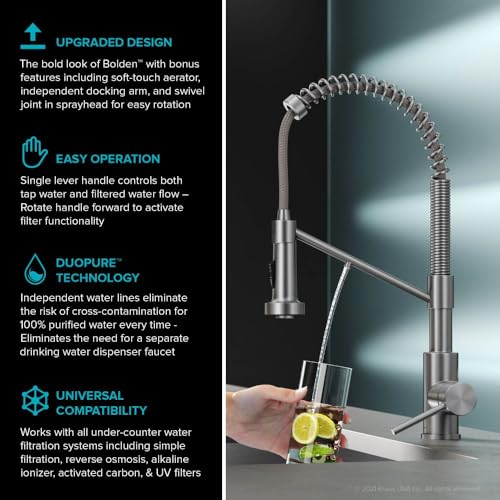 Kraus KFF-1610SFS Bolden 2-In-1 Commercial Style Pull-Down Single Handle Water Filter Kitchen Faucet thumb #3
