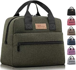 HOMESPON Lunch Bag Insulated Large Capacity Cool Bag with Frosted Waterproof Fabric Handbag Portable for Women Men and Students at School Office Picnic (Pink)