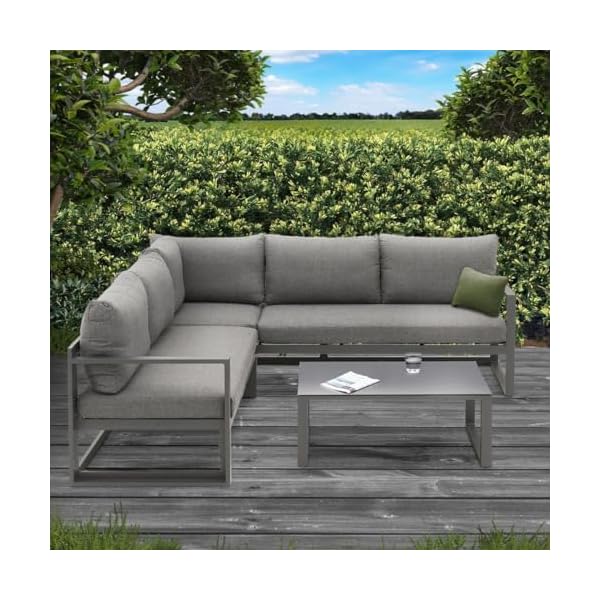 OUTLIV. Ecklounge Set Florenz Dunkelgrau