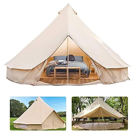 XQMY Tienda Bell 5M para Glamping - Tienda de campaña Impermeable para 8-10 Personas, 16 pies 2/5 Pulgadas de diámetro, 9 pies 5/6 Pulgadas de Altura