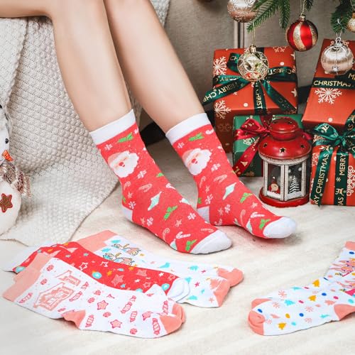 Image of Jadive 16 Pairs Pink Nutcracker Socks Ballet Dance Nutcracker Sock Women Novelty Socks Winter Fuzzy Sock for Dance Lover Gift