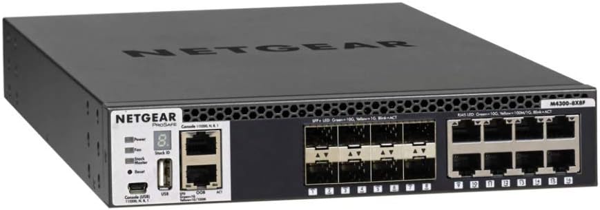 Netgear M4300-8X8F 16x10G 8x10GBASE-T 8xSFP+ Half-Width Stackable Switch for Server Aggregation (XSM4316S-100NES)