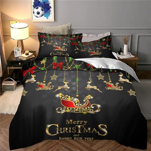 Parure de lit de Noël imprimé 3D housse couette double 200x200