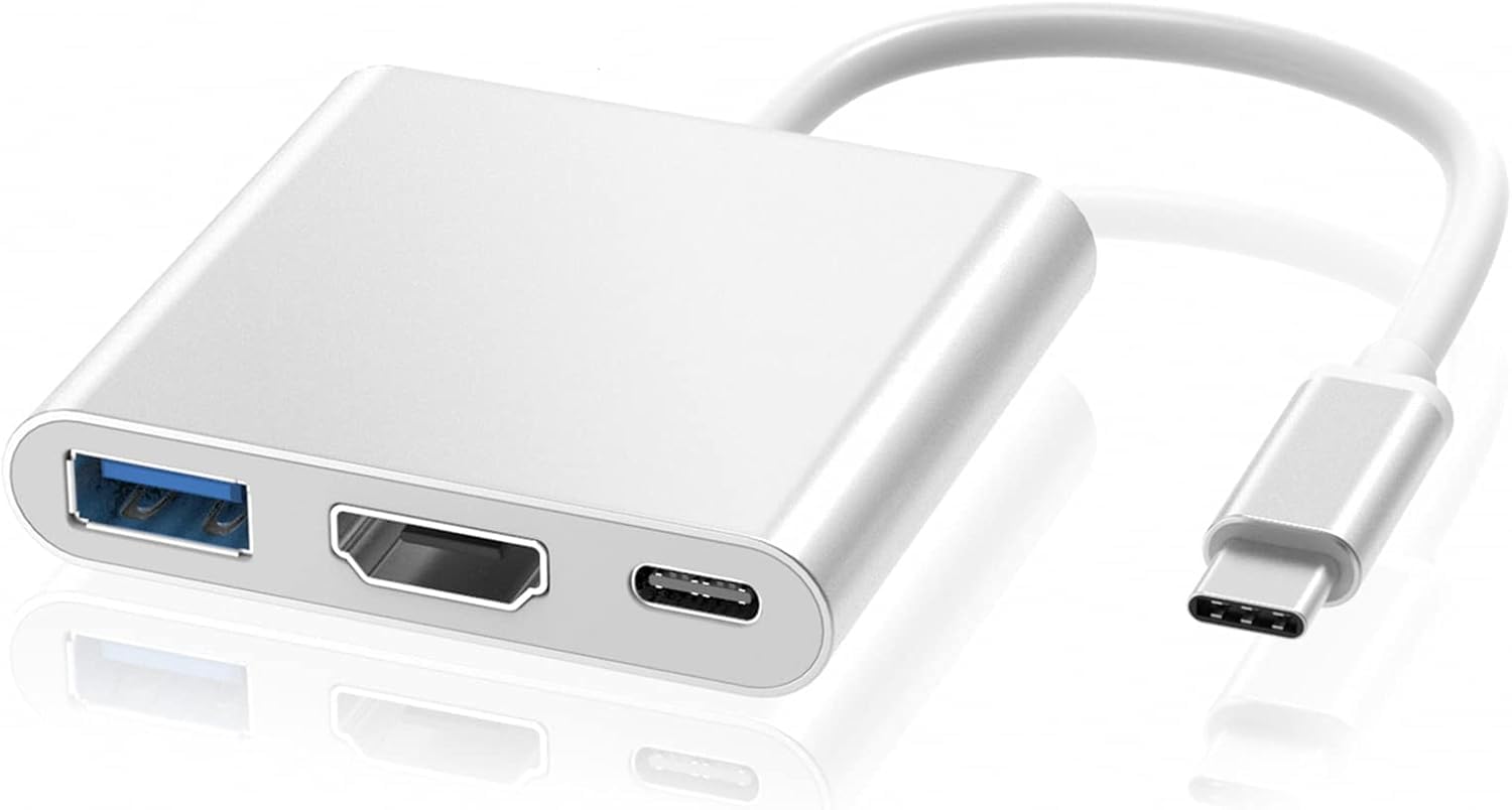 SANCY USB-C Multiport Adapter Hub with HDMI, USB 3.0, and Type-C Charging Port – Silver USB-C Hub for Laptop, PC, and Tablet-image-47