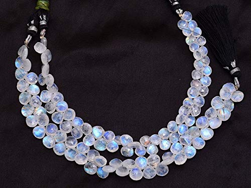 Pierre de Lune perle briolette coeur 6mm 8mm pour fabrication de bijoux