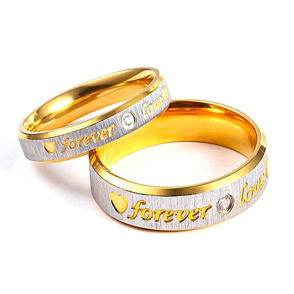 Love You Forever Engraved Promise Ring for Couples/Men/Women (Silver, Copper, Adjustable)-image-2