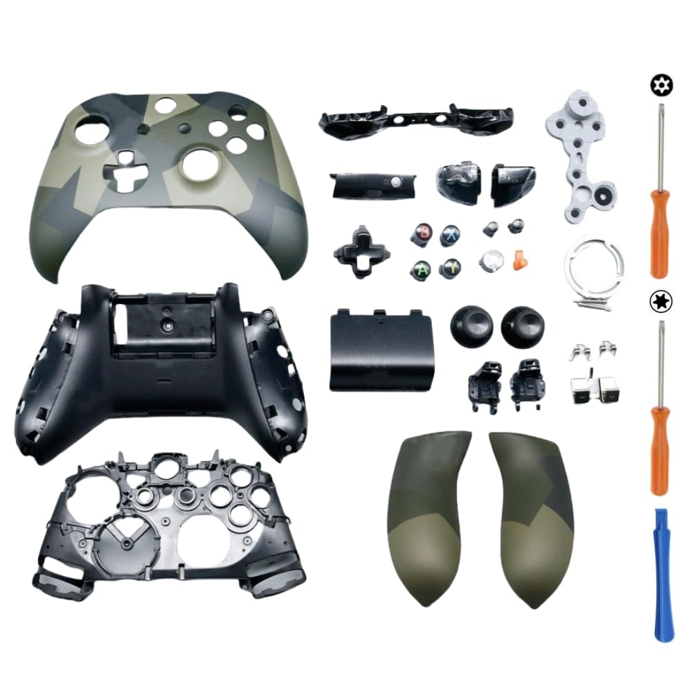 Coque Xbox One S X manette 1708 kit de remplacement camouflage vert - 8