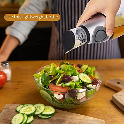 Superior Glass Oil and Vinegar Dispenser, Measuring Oil Pourer for Kitchen, Clear Glass Oil Bottle with Scale, 8.5 Oz - Thumbnail 4