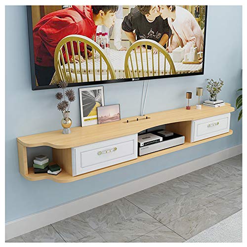 TV Lowboard, TV-Schrank An der Wand montierte Medienkonsole - 120/140 / 160 cm Massivholz-Wand-TV-Schrank, Set-Top-Box für Streaming Media-Geräte.
