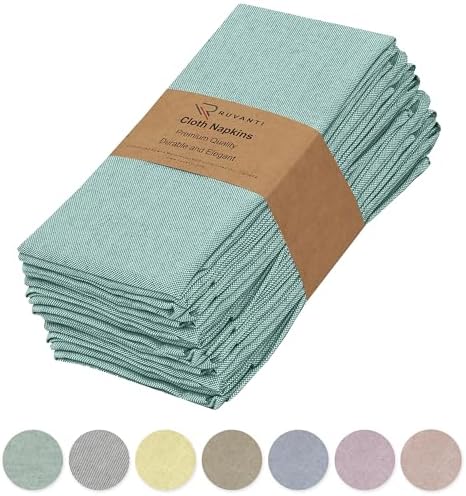 Cotton Clinic 20x20 Inch Cloth Dinner Napkins - 100% Cotton Set Of 4 Teal
