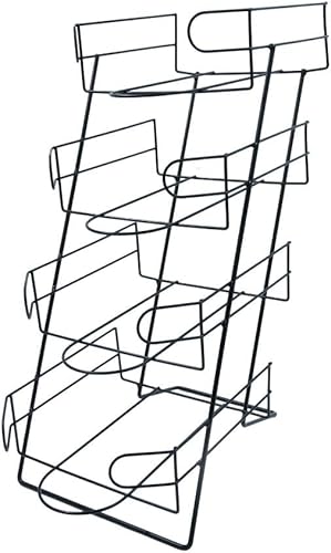 SSWBasics Soporte de exhibición negro de 4 niveles para gorras de béisbol, elegante y resistente estante de exhibición de sombreros para minoristas,