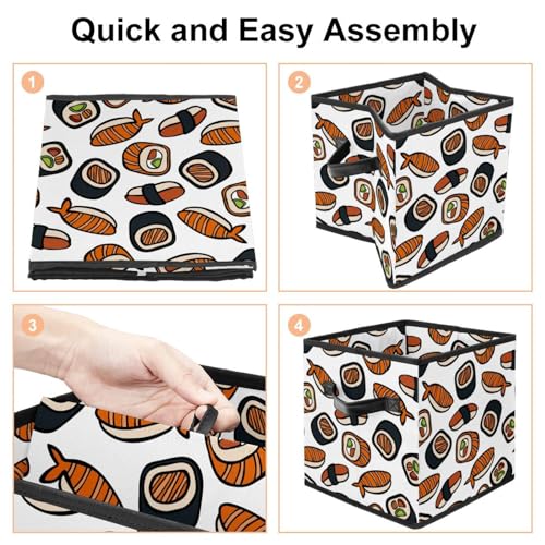 Boîte de rangement pliable cube motif dessin animé pour placard ordonné - 5
