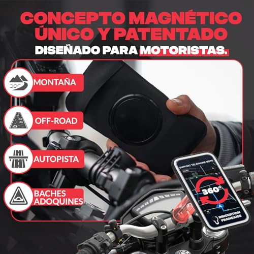 Soporte móvil moto magnético Shapeheart anti-vibración y resistente a la lluvia para manillar 2