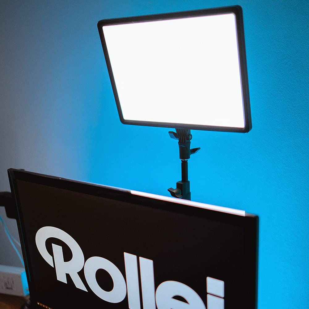 Rollei Lumis LED Panel Fotoleuchte, Dauerlicht Fotografie Lampe Bi Color 3200~5600K Key Light CRI 96+ TLCI 97+ für Videos Streaming Videokonferenz Filmen Aufzeichnen Webcam YouTube TikTok Podcasting