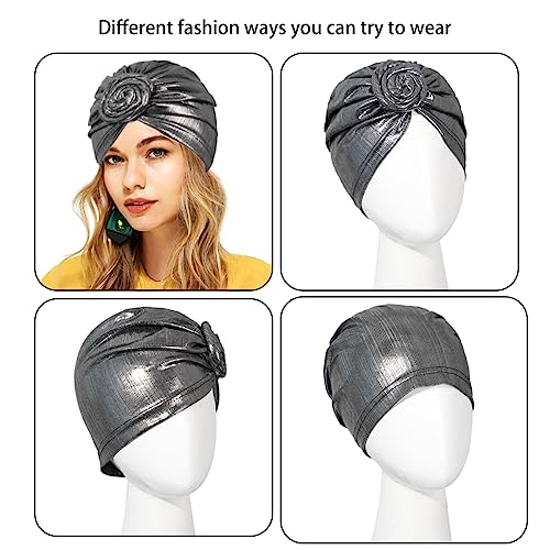 Image of KYNARI Turban Head Wraps for Women, Pretied Stretch Bonnet Hair Wrap | African Knot Turban Hats Pre Twist Headwear Soft Head Scarf Elastic and Breathable Head Covering Cancer Caps for Black Women