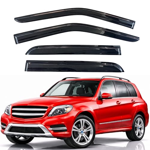 Image of KPY Rain Guards Fit for 2010-2015 Mercedes-Benz GLK 350, Out-Channel Window Visors Vent Wind Deflectors 4PC, Car Accessories for 10-15 Mercedes Benz GLK-Class