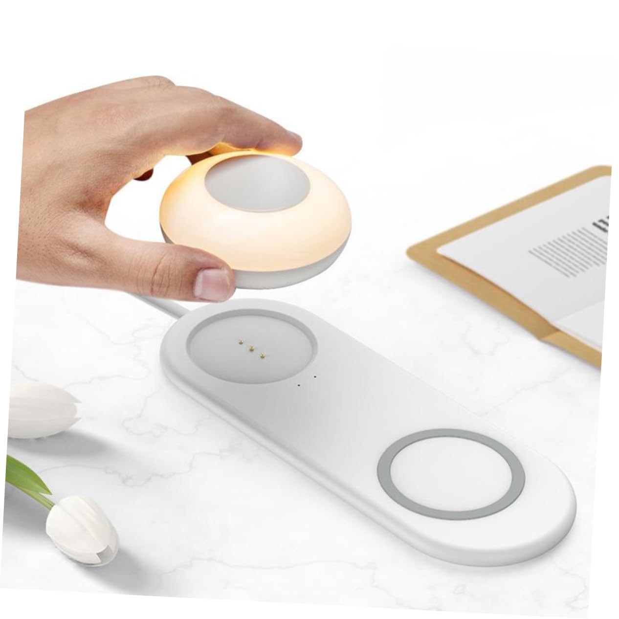 Luce Notturna LED 1w Wireless Ricarica, Lampada PC per Dormitorio | Usb, Magnete Integrato, Tocco Dimmerabile, Uso Interno, Decorazione Stanza, Accogliente