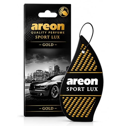 AREON SL-Gold-12 Sport LUX Cardboard Air Freshener, Gold, 12 Pack