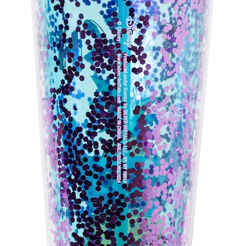 Image of Silver Buffalo Disney Lilo and Stitch Pineapple, Plastic Cold Cup, 32oz | Confetti, Includes Lid and Straw, 0.95 Liters
