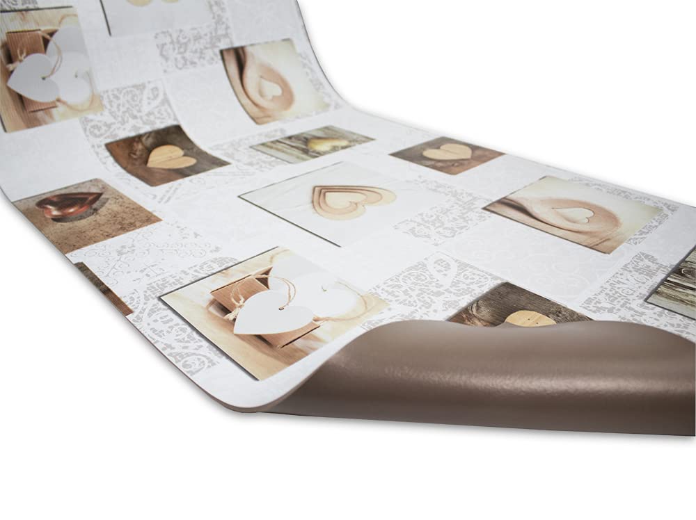 Tata Home Tappeto Passatoia Cucina Shabby Antimacchia Antiscivolo In PVC Flessibile E Resistente Made In Italy Larghezza 52 Cm Lunghezza 80 Cm Dis. Cuori Suite 8