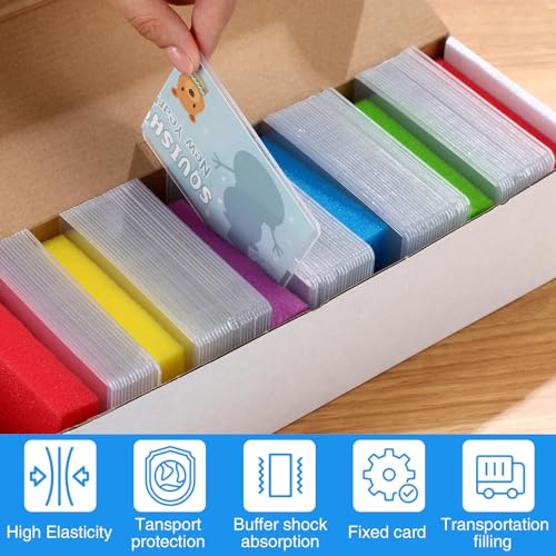 Image of Pangda 100 Pcs Foam Trading Card Dividers 40D Elasticity Sponge Box Dividers Trading Card Shipping Supplies Shock Absorption Cards Catalog for Storage Boxes Sport Playing Game Packing Cases