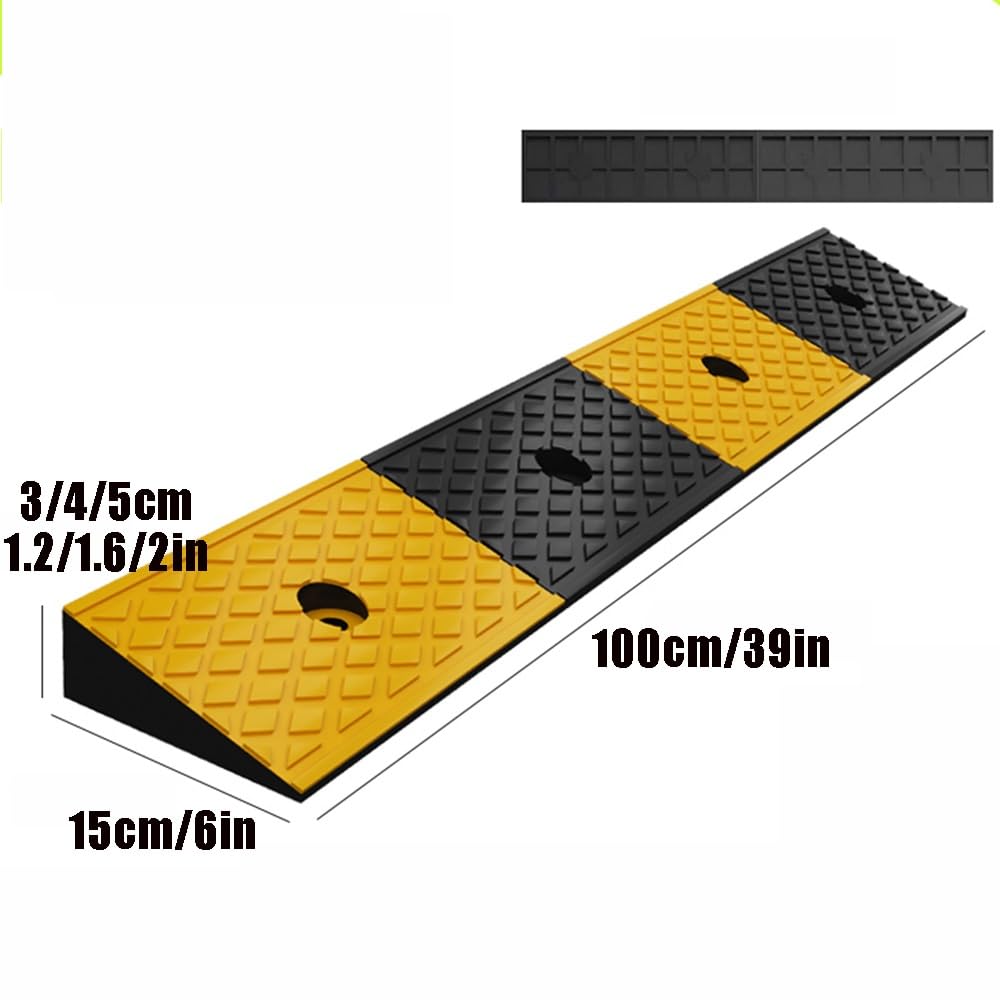 Rampe per Marciapiedi in Gomma Rampe per Soglia Rampe per Pendenza per Auto, Rampe Antiscivolo per Accesso A Camion SUV, 100x15x5cm(100 * 15 * 4cm)