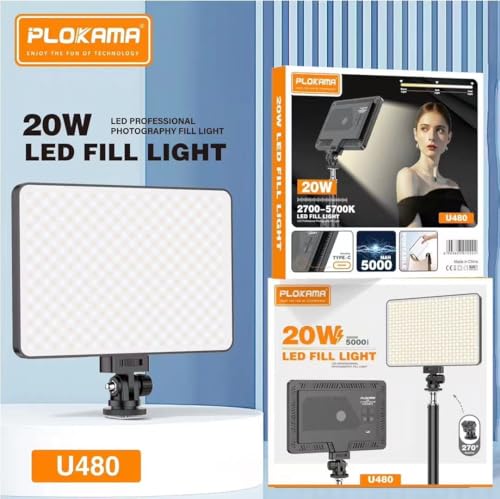 Image of GiftMax 11 inch LED Video Soft Light Panel, Pocket LED Light with Built in 4000MAh Rechargeable Battery for Studio Photography Live Streaming Video Conferencing Adjustable (PB-240 LED)