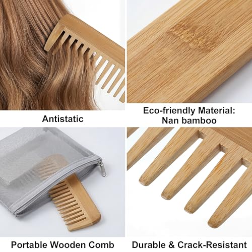 Set de 3 Peines de Dientes Anchos de Madera Nan Bamboo miniatura 3