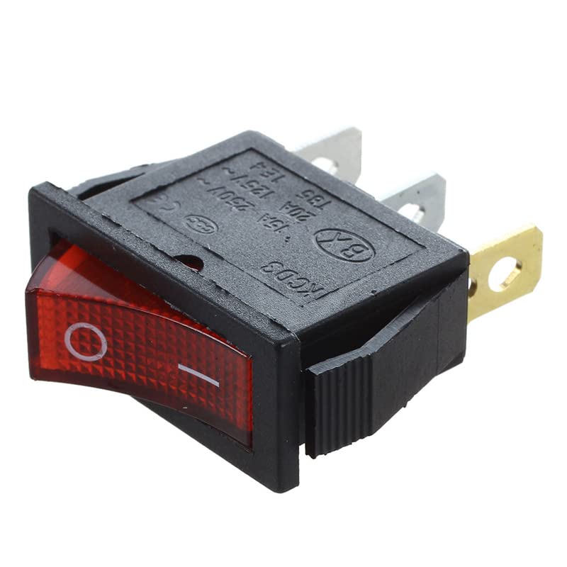 Interrupteur bipolaire lumineux rouge 250V : résolvez les pannes de contact ON OFF 28x10mm
