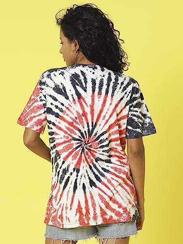 Image of RIGO Women's Oversized Fit Top (WTOP376-1432-L Navy Red