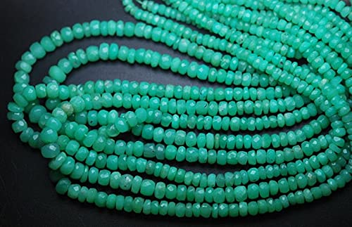 Chrysoprase rondelles facettées 3.5-5mm pour création de bijoux