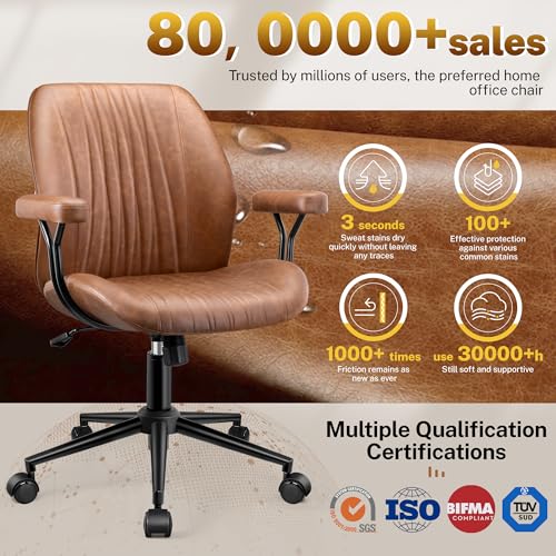 HeroSet Leather Office Chair Brown