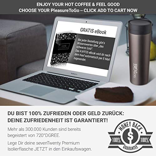 720°DGREE Termo Café para Llevar “PleasureToGo“ – 450ml - Taza térmica para Café y Té Caliente - Acero Inoxidable, Doble… - Imagen 8
