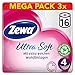 Produktbild Zewa ultra soft Toilettenpapier, extra weiches WC-Papier 4-lagig mit zuverlässiger Komfortlagen-Qualität, 1 x Vorratspack mit 48 Rollen (3 x 16 Rollen)