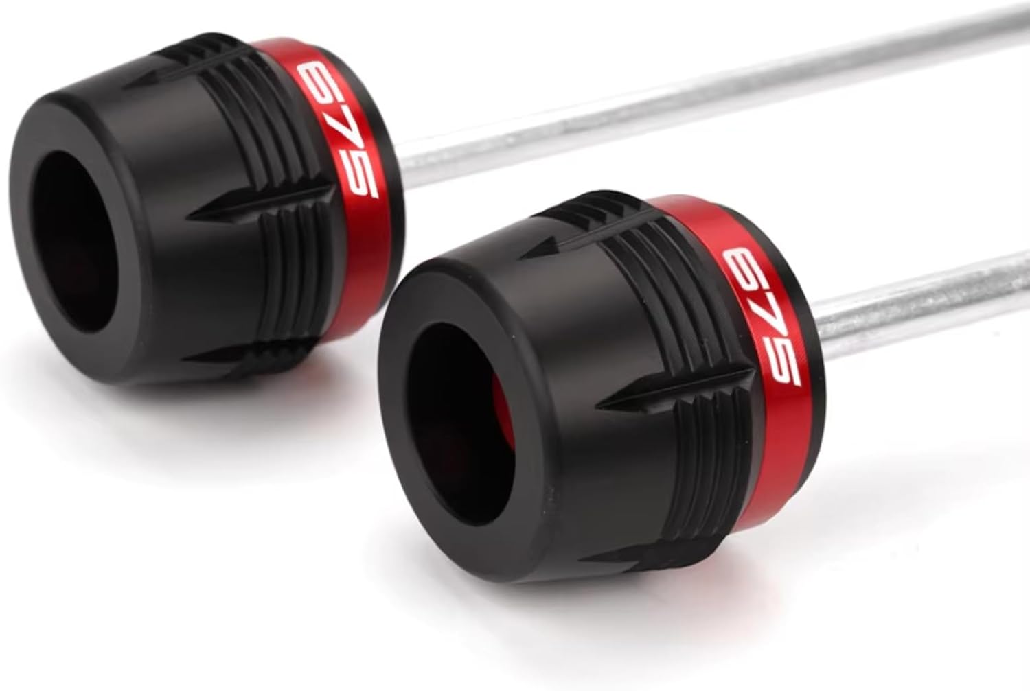 Fork Sliders Front & Rear Wheel Axle Crash Protector for CFMOTO 675SS 675SR 675NK 675SR-R, CNC Aluminum and POM Bobbin Head (Red, Front&Rear)